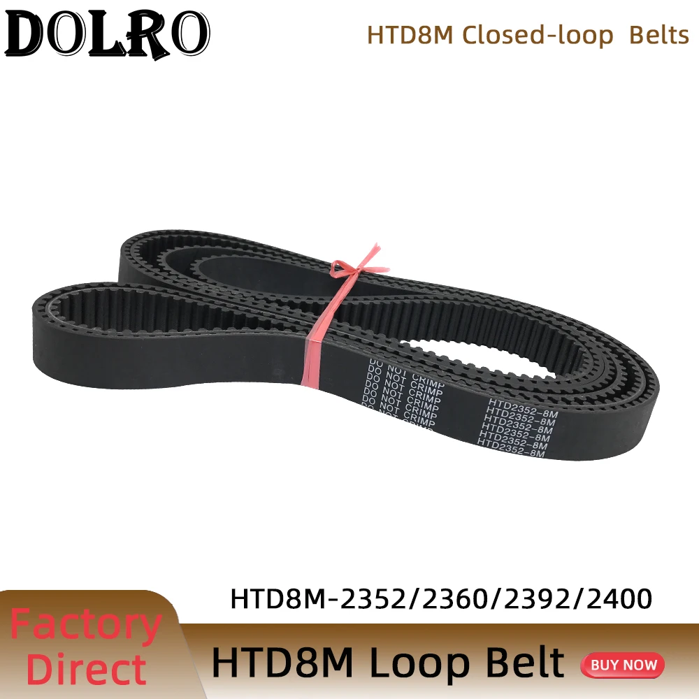 

HTD 8M synchronous belt C=2352/2360/2392/2400width 15/20/25/30/40/50mm Teeth 294 295 299 300 HTD8M Timing Belt 2352-8M 2360-8M