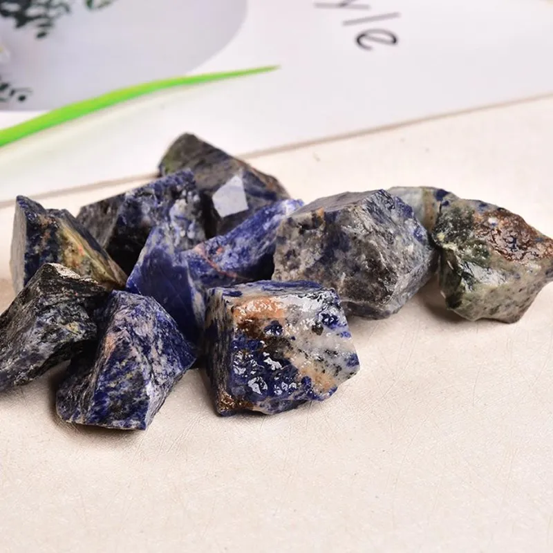 Sodalite raw stone natural mineral crystals quartz gemstones rocks bonsais naturales reiki healing home decor