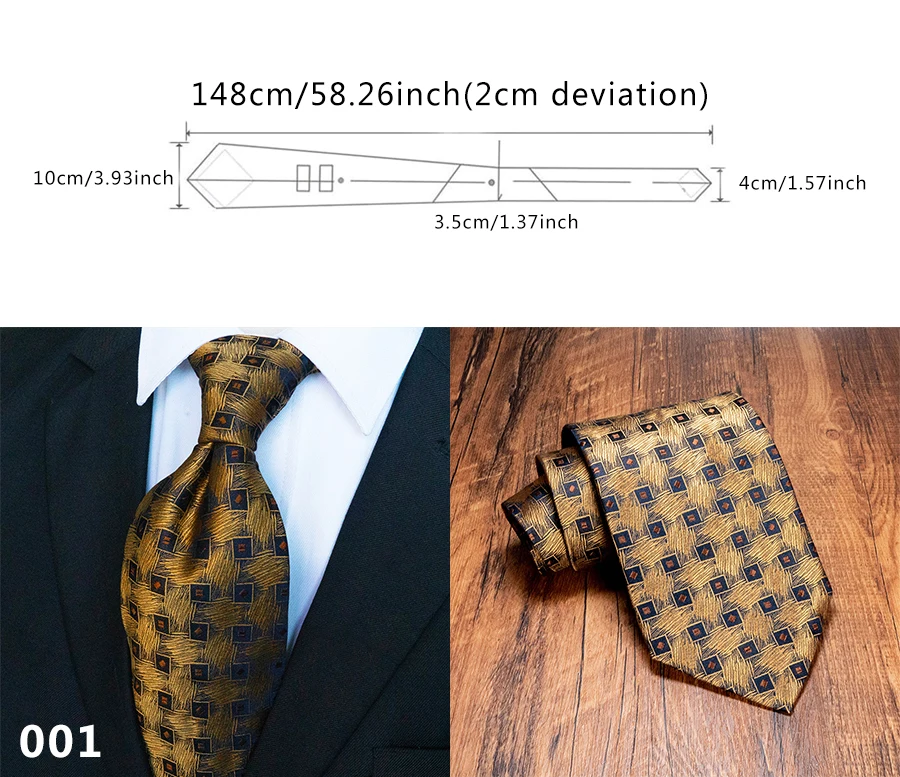 Classic Vintage Mens Tie Handmade 10cm 100% Silk Printed Necktie Geometric Checked Jacquard Ties For Man Business Wedding Gift