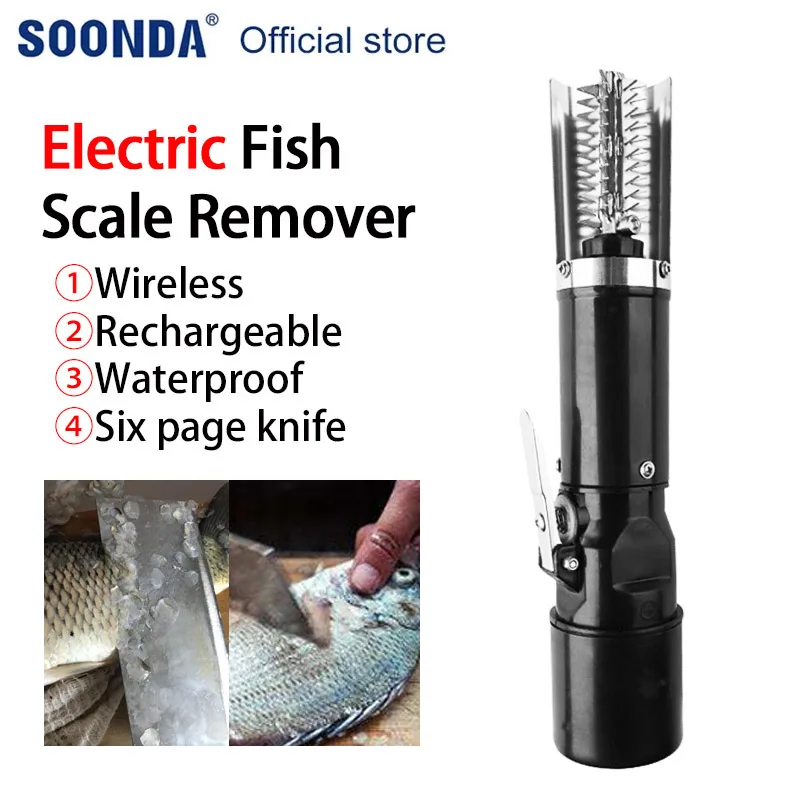 Wireless Automatic Fish Scaler Electric Fishing Scalers Clean Fish Remover Cleaner Descaler Scraper Rechargeable Scale Remover