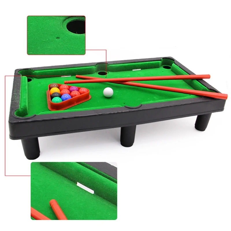 Minibasen stół stołowy pulpit Snooker gra z 2 pałeczkami i kulkami biurko do pracy w domu gry Stress Relief