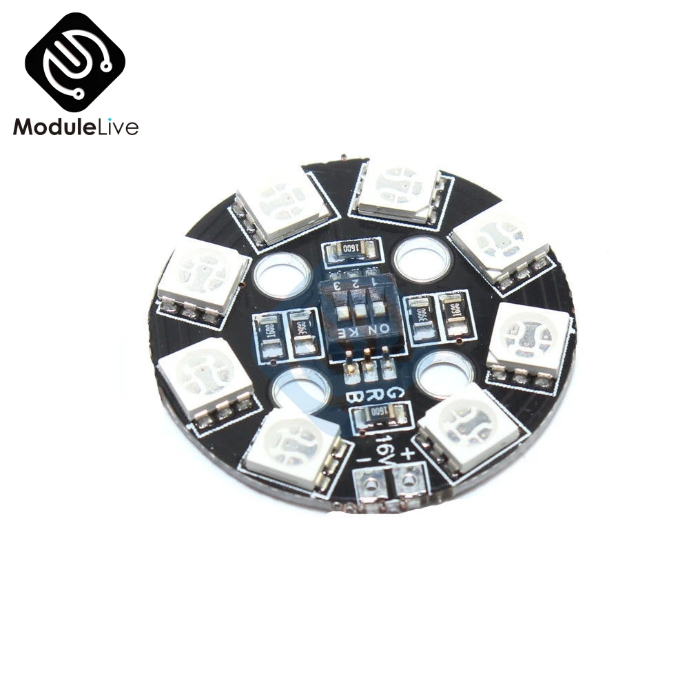 7 Color RGB LED Round Plate 5050 X8 / 16V for FPV RC Multicopter F17710