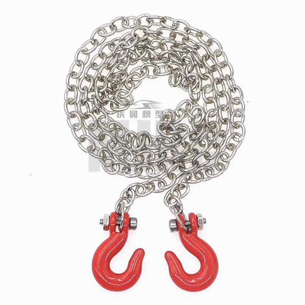 Rc carro metal gancho de reboque corrente decoração para 1:10 rc rock crawler trax para TRX-4 axial scx10 90046 wraith d90 tf2 tamiya cc01