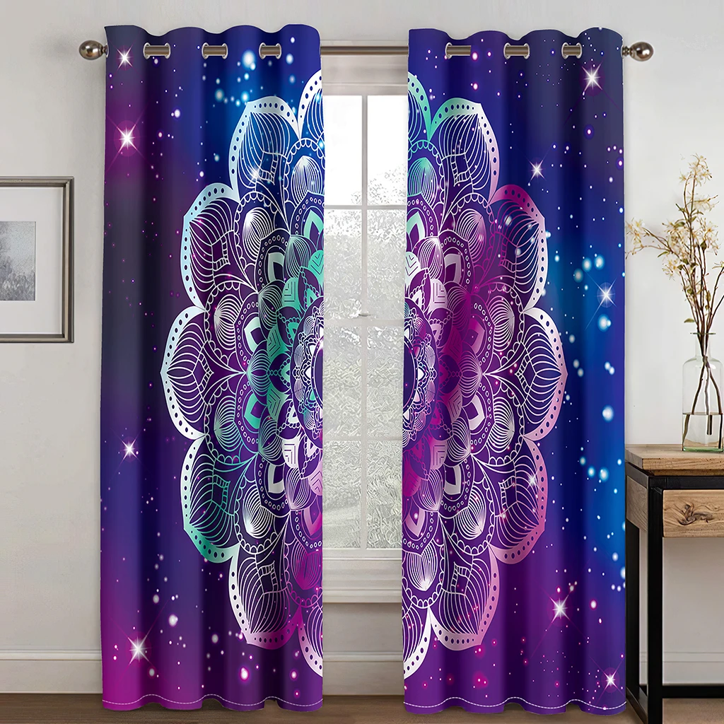 Bedroom Boho Blackout Curtain Bohemian Window Curtains Backdrop Curtain Living Room Colorful Drapes Decor(2Panels)カーテンCotinas