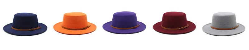 Kleine Größe 52 -54CM Britischen Stil Kind Fedora Hüte Junge Mädchen Kinder Flache Top Fühlte Jazz Hut Formale party Kleid Kappe – Detail 5