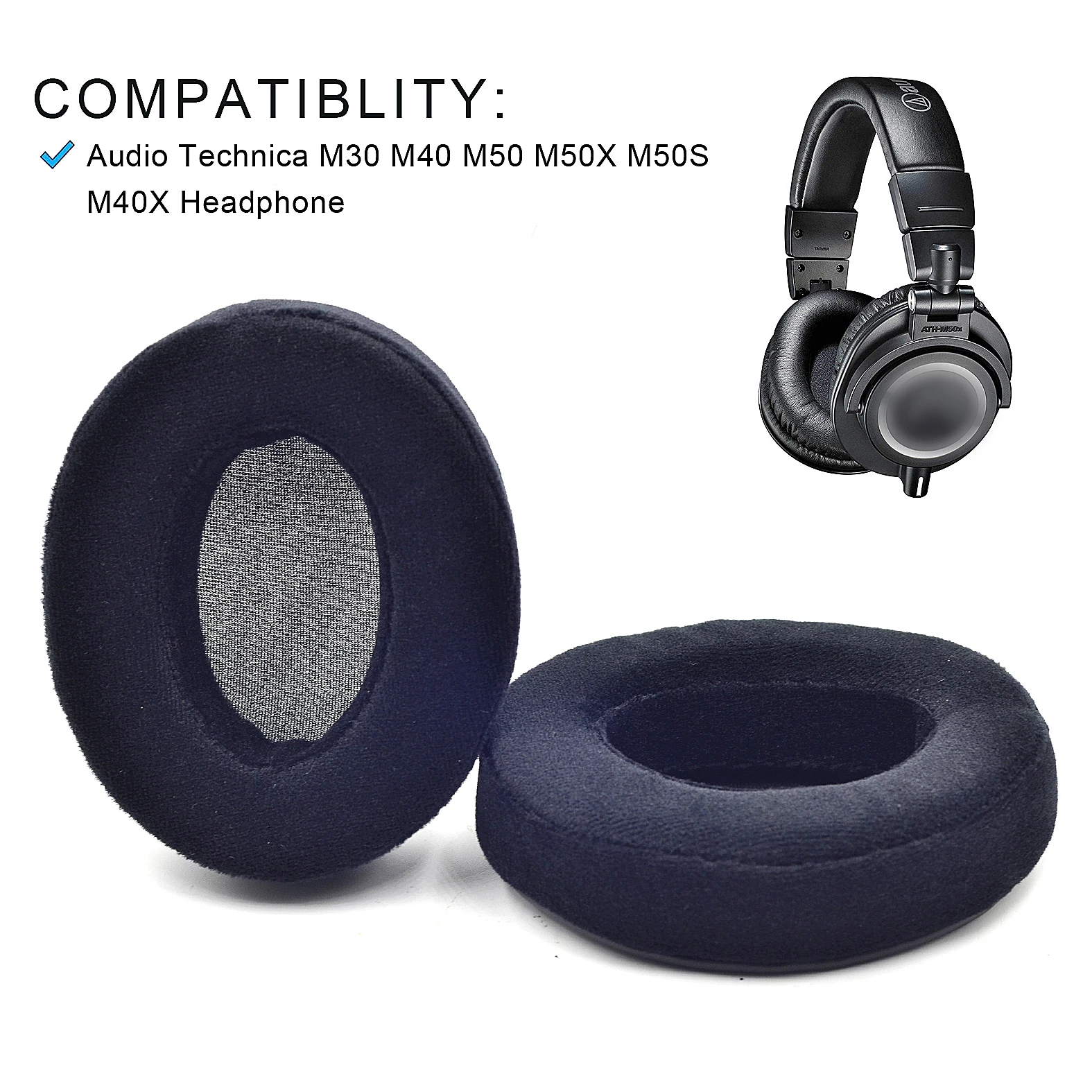 New Upgrade Potein Leather and Memory Foam Ear pads cushion Earpads for Audio technica M50 M50S M50X M40 M40S M40X headphones