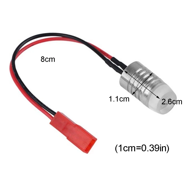 Projecteur de signal lumineux LED super lumineux, 1.5W, 12V, avec prise JST, pour importateur RC, quadrirotor, pièce d'avion à ailes partenaires
