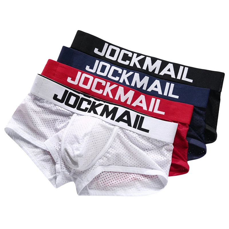 Jockmail brand Men Underwear Boxers Mesh Cuecas Boxers Men Boxer Homme Boxershorts Men Male Panties calzoncillos slip Breathable