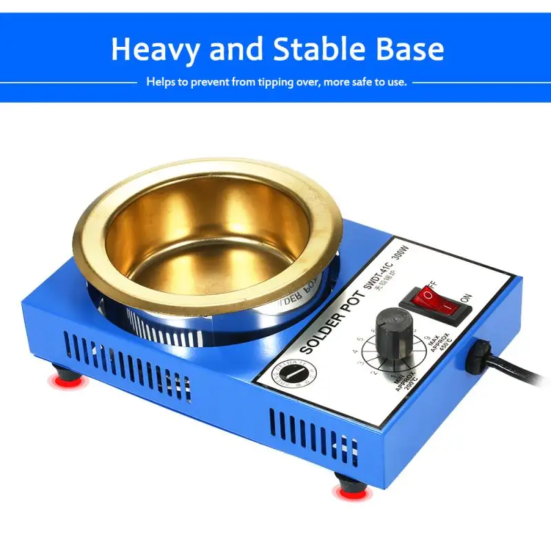 100/150/250/300W Solder Pot Tin Melting Furnace Thermoregulation Soldering Desoldering Bath 200~450 Centigrade Global Use