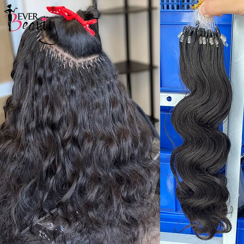 

Body Wave Bead Loop Human Hair Extensions Brazilian Virgin Hair Weave Bundles Micro Ring Extensions Ever Beauty