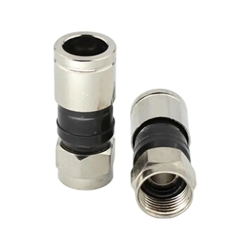 10pcs WaterProof 75-5 Extrusion F Plug Imperial Inch Connector Cable TV Digital STB Joint Adapter F Head 2P/4P