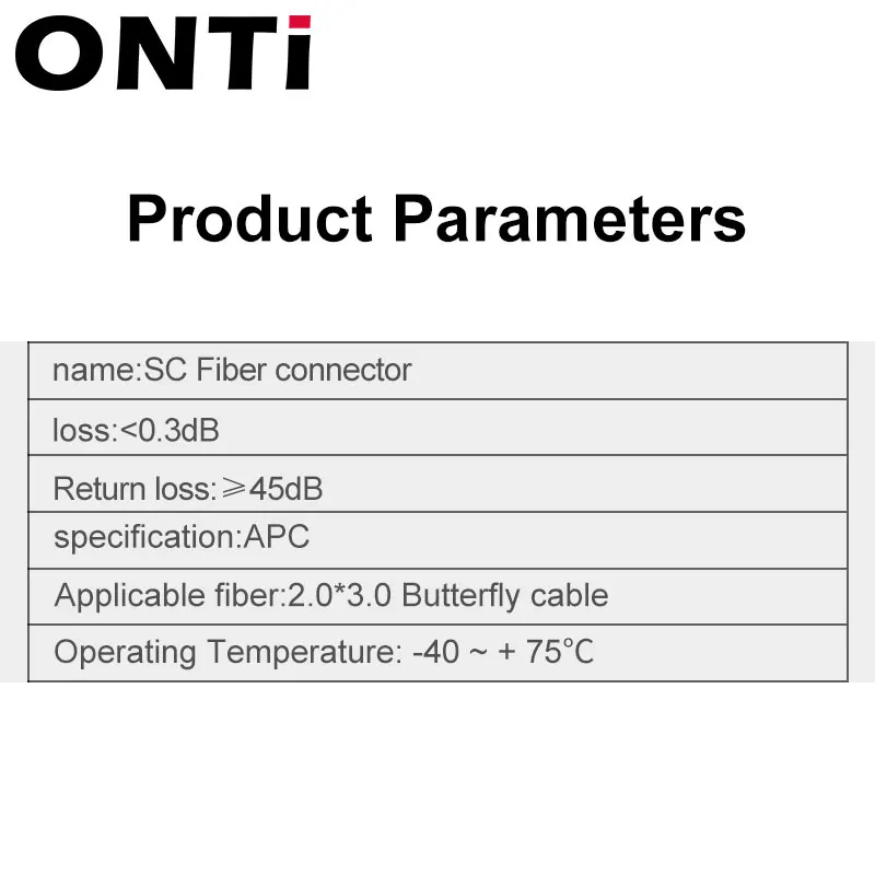 ONTi 50-400pcs SC APC Fiber Optic Fast Connector Single Mode Fiber Optic Adapter FTTH Fiber Quick Connector Field Assembly