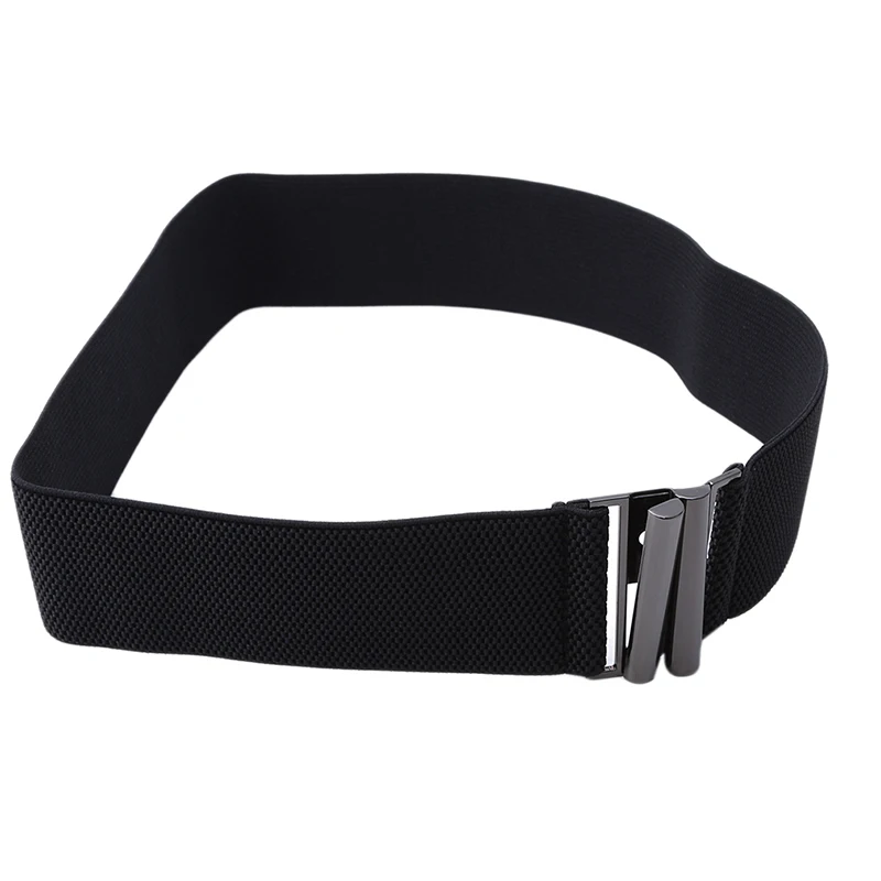 High Quality Elastic Band Belt Women Buckle Black Belt New Fashion Simple Down Jacket Belt Dress Decoration Gift Bigsweety