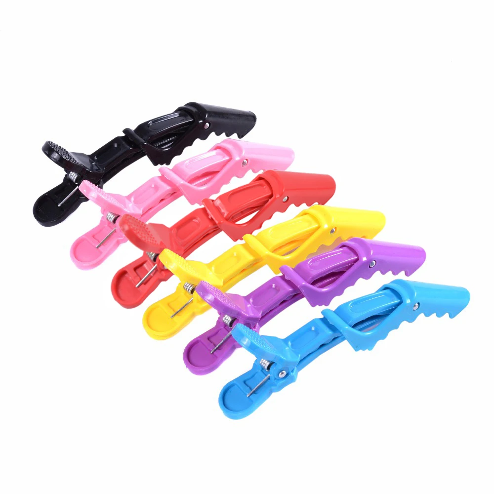 Plástico crocodilo cabeleireiro braçadeiras, garra clip, cabeleireiro, presilha, segurando o cabelo seção clipes, aderência ferramenta acessórios, 5pcs por pacote