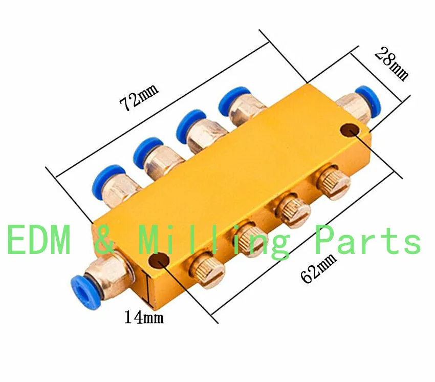 Separador de aceite CNC de 6 vías, sistema de lubricación, accesorios de máquina de grabado, pieza de molino de grabado