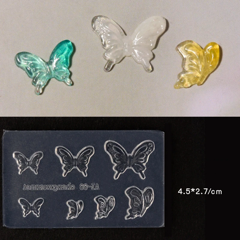 3D Silicone Nail Accessories Carving Mold Butterfly Cute Rabbit Mould Stamping Plate Nails Stencils DIY UV Gel Manicure Tools