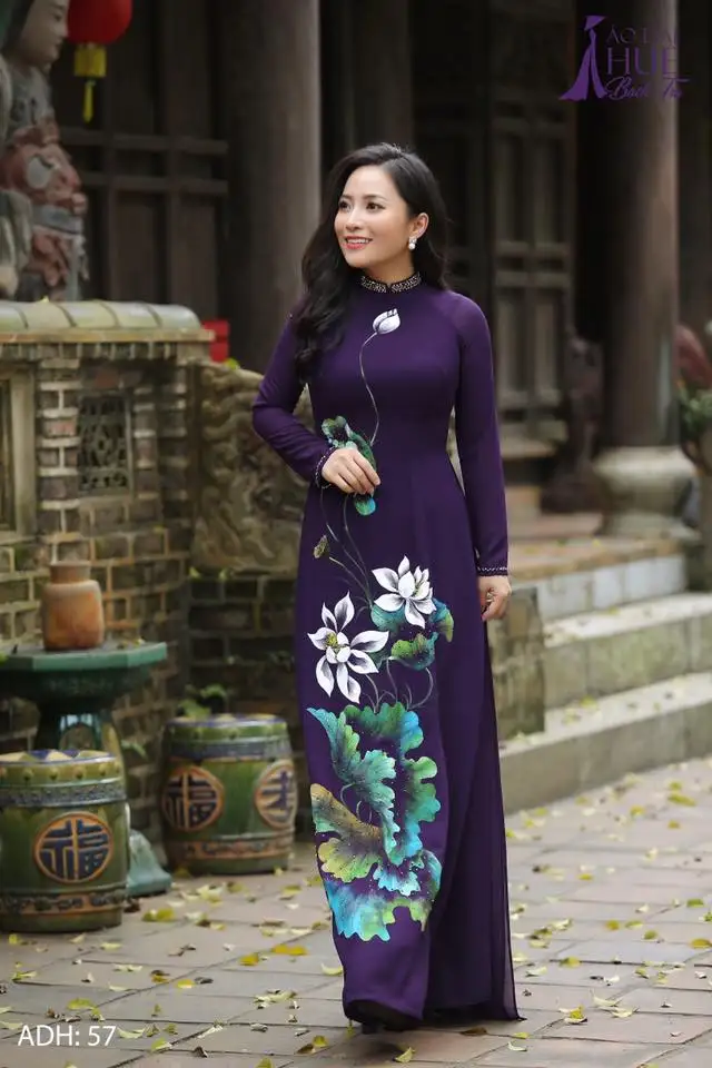 

aodai vietnam clothing cheongsam aodai vietnam dress vietnamese traditionally dress long sleeves cheongsam improved purple