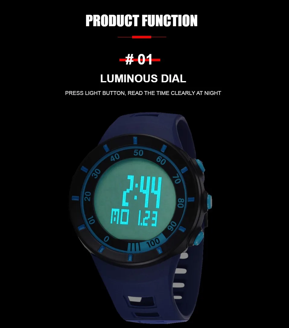 Ohsen Fashion Women Sports Watches Waterproof Ladies Jelly LED Digital Wristwatch Yellow Swimming Diving Men Clock Montre Femme