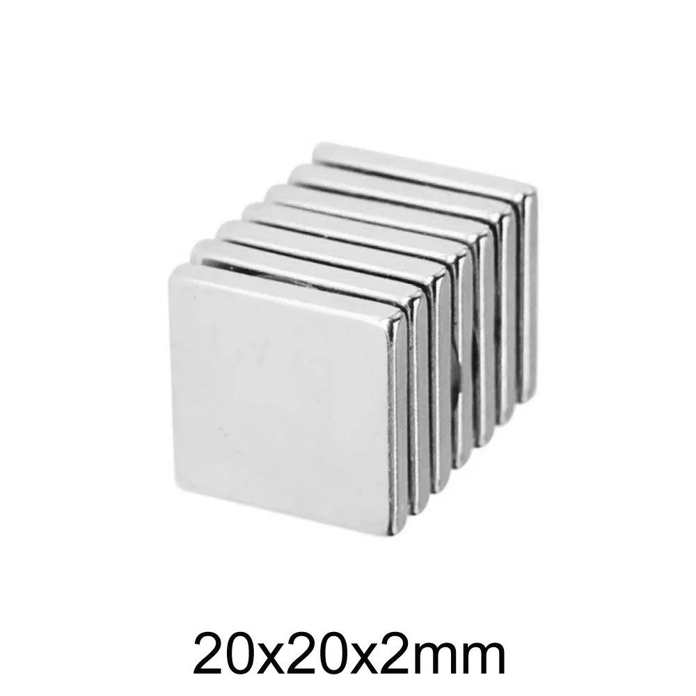 2~50PCS 20x20x2mm Square Permanent Magnets N35 Neodymium Magnet 20x20x2 Block Powerful Strong Magnetic Magnets 20*20*2