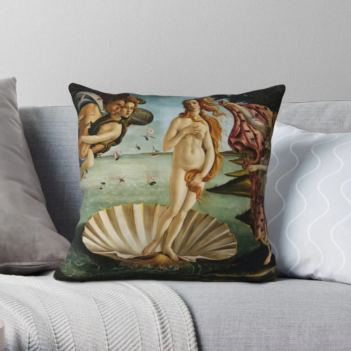 Birth Of Venus Botticelli Pillowcase Polyester Linen Velvet Creative Zip Decor Car Cushion Cover 45x45