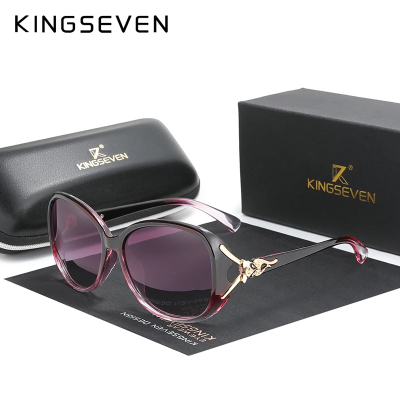 KINGSEVEN  New Large Frame Sunglasses Women Elegant Goggles Fashion Sun Glasses Female Shades Eyewear   N7842