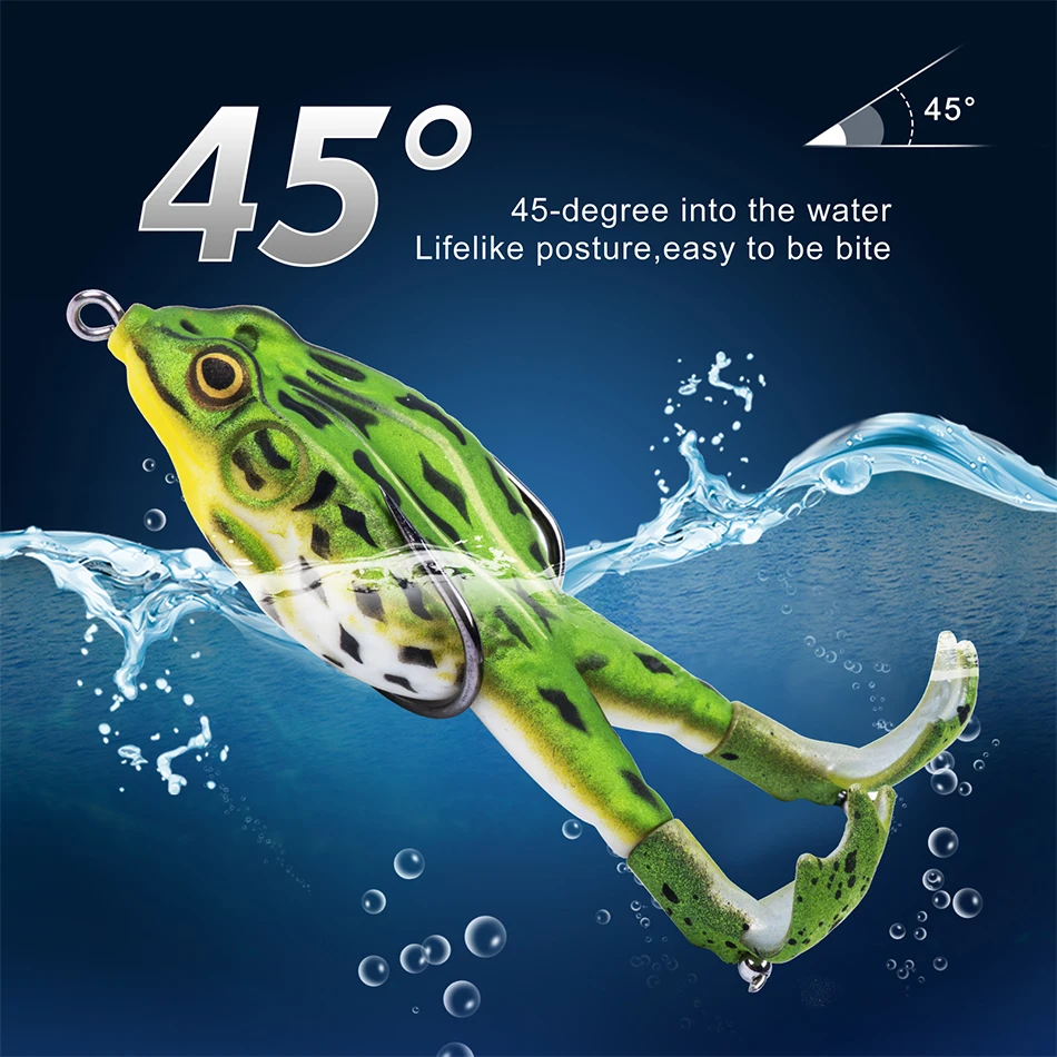 Frog Soft Bait Lure Fishing Tackle Weights 8.4-16.6g Rotating Silicone Double Hooks Bait Floating Topwater Lures Pesca Pike Fish