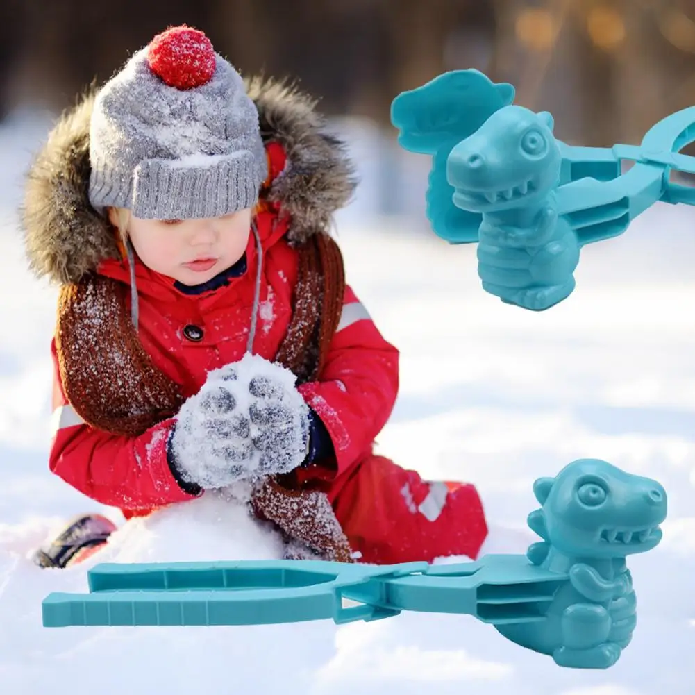 Snowball Maker Clip Dinosaur Shape Snowball Maker Clip Good Flexibility Plastic Outdoor Play Winter Snowball Fun Sports Toys