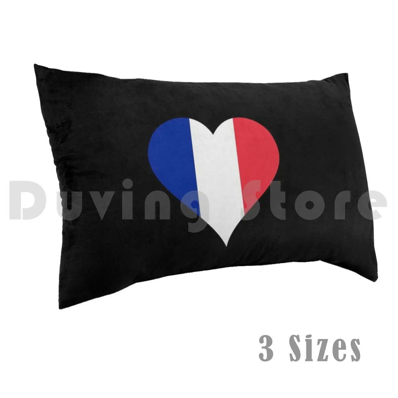 France-Heart Pillow Case Printed 50x75 France Heart Blue White Red Frenchman French Flag