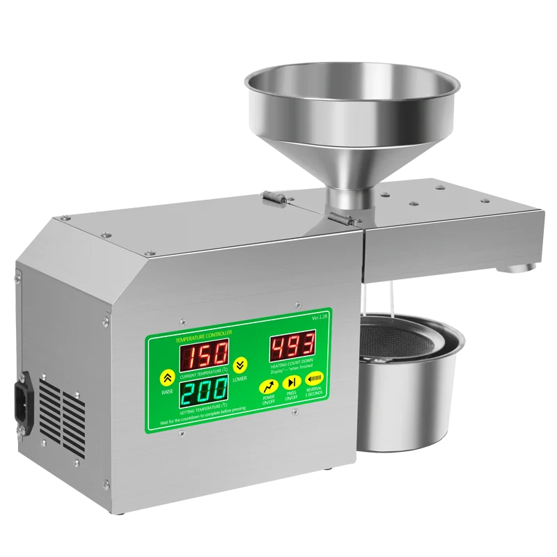 Máquina de prensa de óleo R3S, extrator de óleo frio de aço inoxidável, prensa automática de óleo de semente de girassol e linho