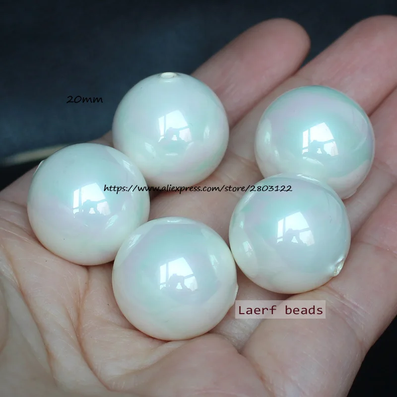 Half Drilled Shell Pearl Round beads 8-20mm 4pcs ,For DIYJewelry making! Mixed wholesale for all items !