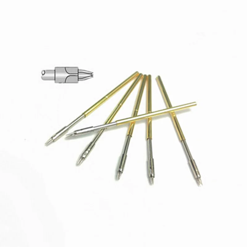 100PCS Gold Color Spring Test Probe PL75-M3 Phosphor Bronze Nickel Plated PCB Probe Diameter 1.36mm Glod T Instrument Test Tool