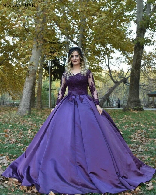 Purple wedding gowns fashion plus size