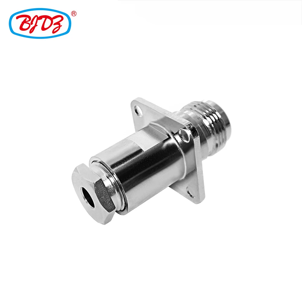 Free Shipping 5 PCS N Female Clamp Flange 4 Holes RF Connector for H1000 Cable