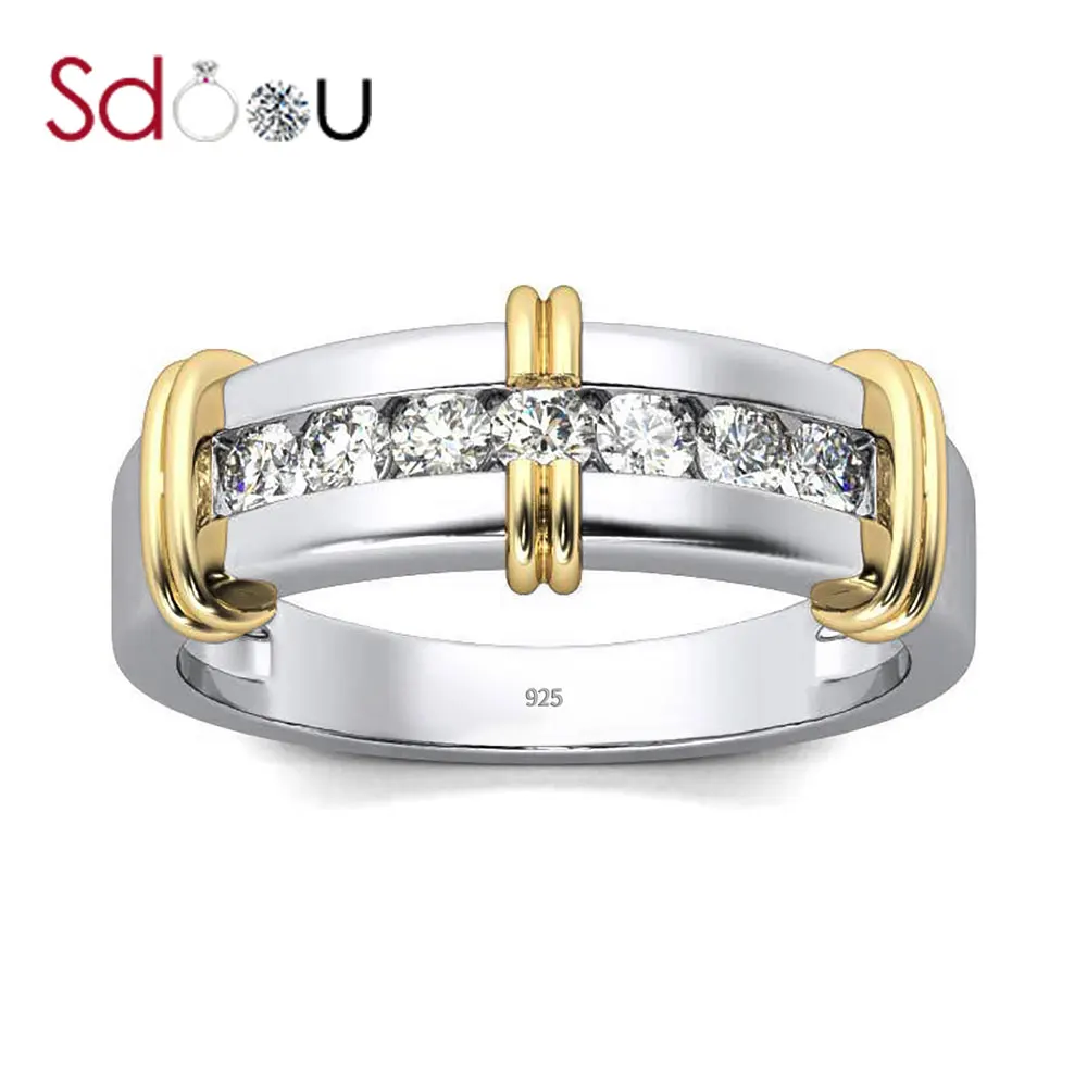 

SDOOU Rings For Women 925 Silver Moissanite Ring Round Cut Diamond Classic Wedding Engagement Fine Jewelry For Women Luxury Gift