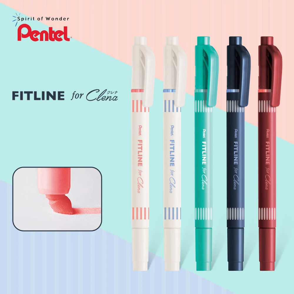 

Japan Pentel Limited SLW11L Retro Color Double-headed Highlighter FITLINE ForClena Marker Pen Student Hand Account Painting