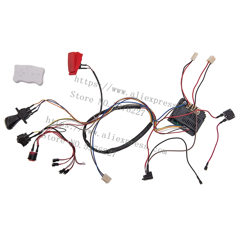 Kids Power Wheels 12V DIY Harness Transform Complete Set of Remote Control Circuit Board Wires Switch, replacement parts.