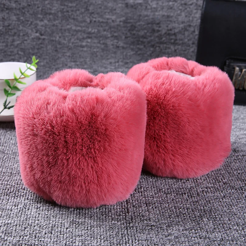 100% real rabbit fur new cuff winter ladies arm fashion warm down coat  windproof cuff bracelet multiple colors