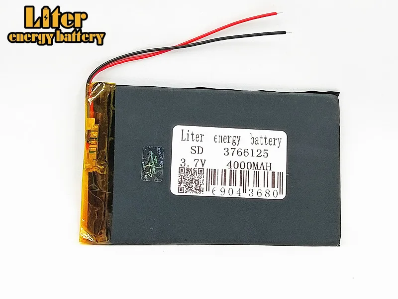 1/2/4Pcs 37x66x125mm 3.7V 4000mah Lithium polymer Rechargeable Battery 3766125 with protection board For Tablet PC DVD GPS