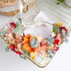 Guirxiété de fleurs style Mori pour filles, couvre-chef de mariée, couvre-chef de mariage, accessoires pour cheveux, plantes l'intensité, plage