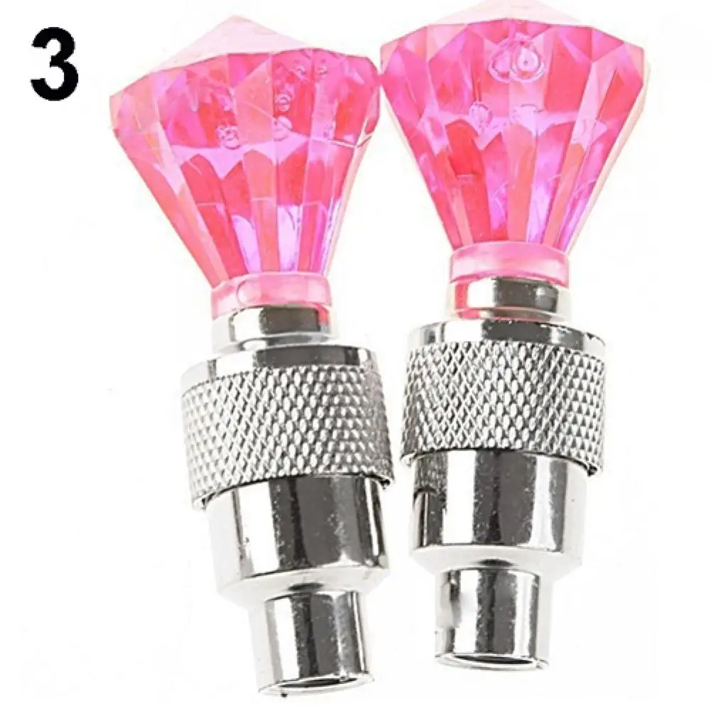 50% HOT SALES!!!2 Pcs Auto LED Tire Valve Lamp Flashing Light Tyre Wheel Light for Car Bicycle