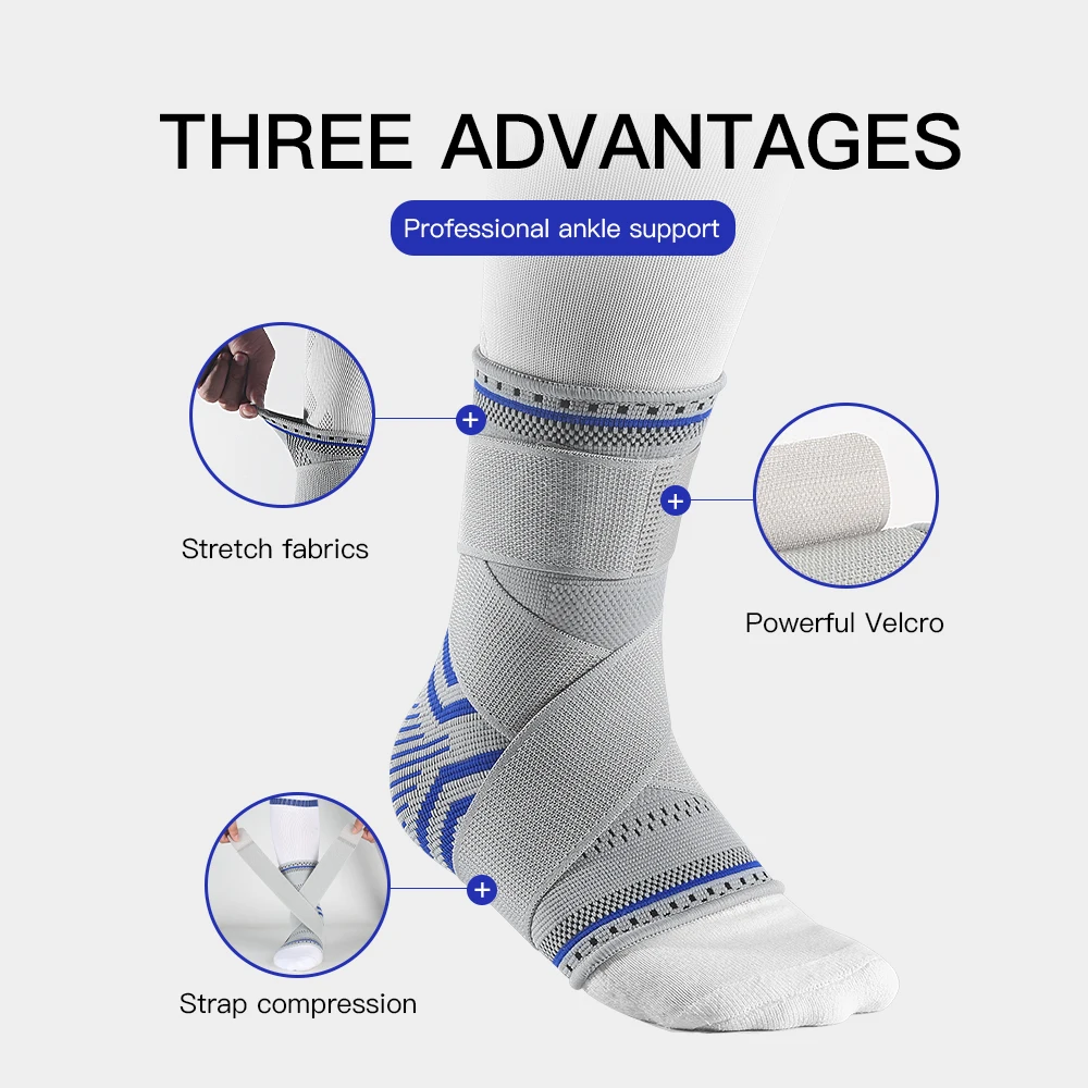 1 Pcs Ankle Support Bandage Compression Sleeve Breathable for Injury Recovery Joint Pain Basket Foot Sports Socks Tobillera