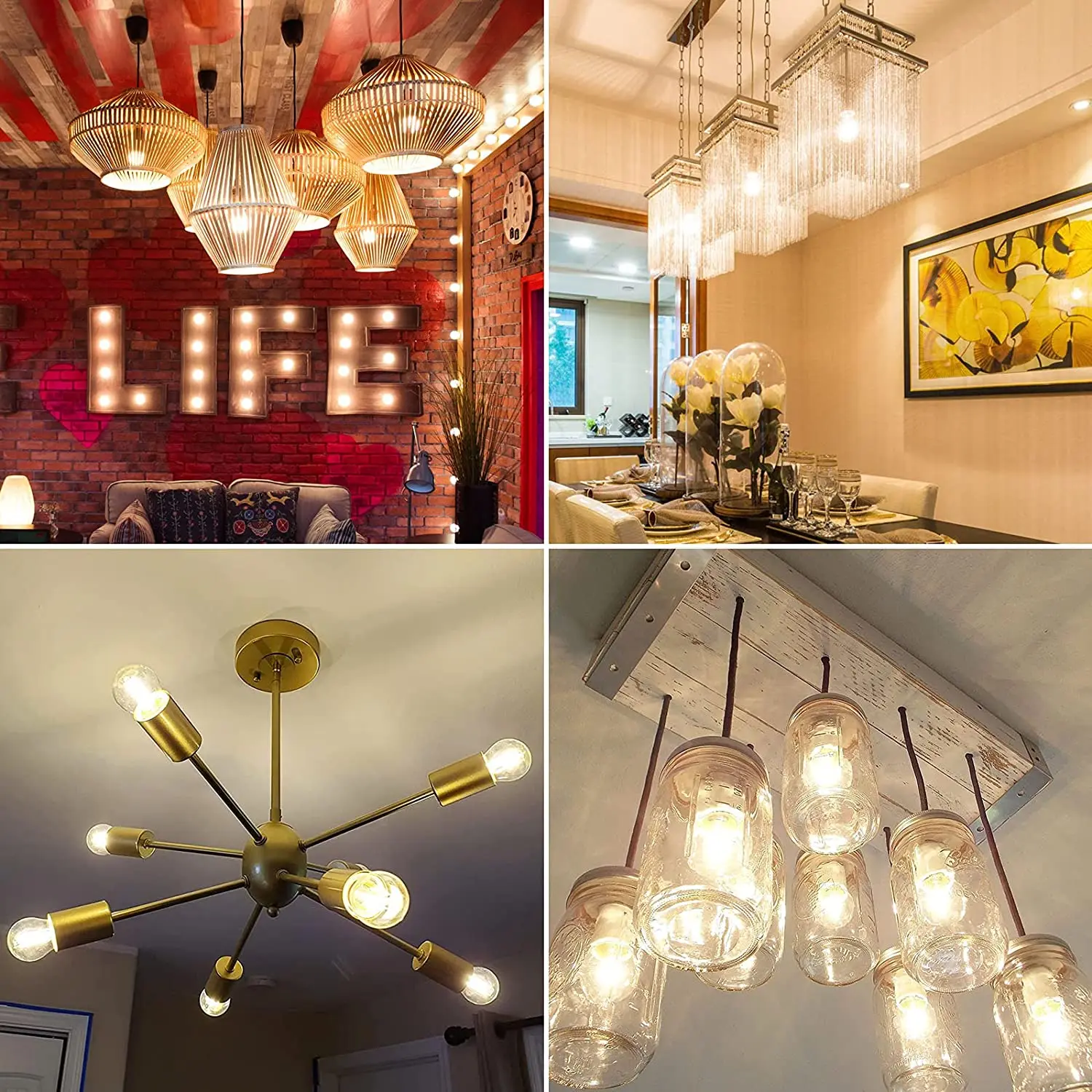 G45G 4W Dimmable LED Globe Light Bulb Mini Amber Glass Edison E27 2700K Vintage Led Filament Bulb For Chandelier String Lighting