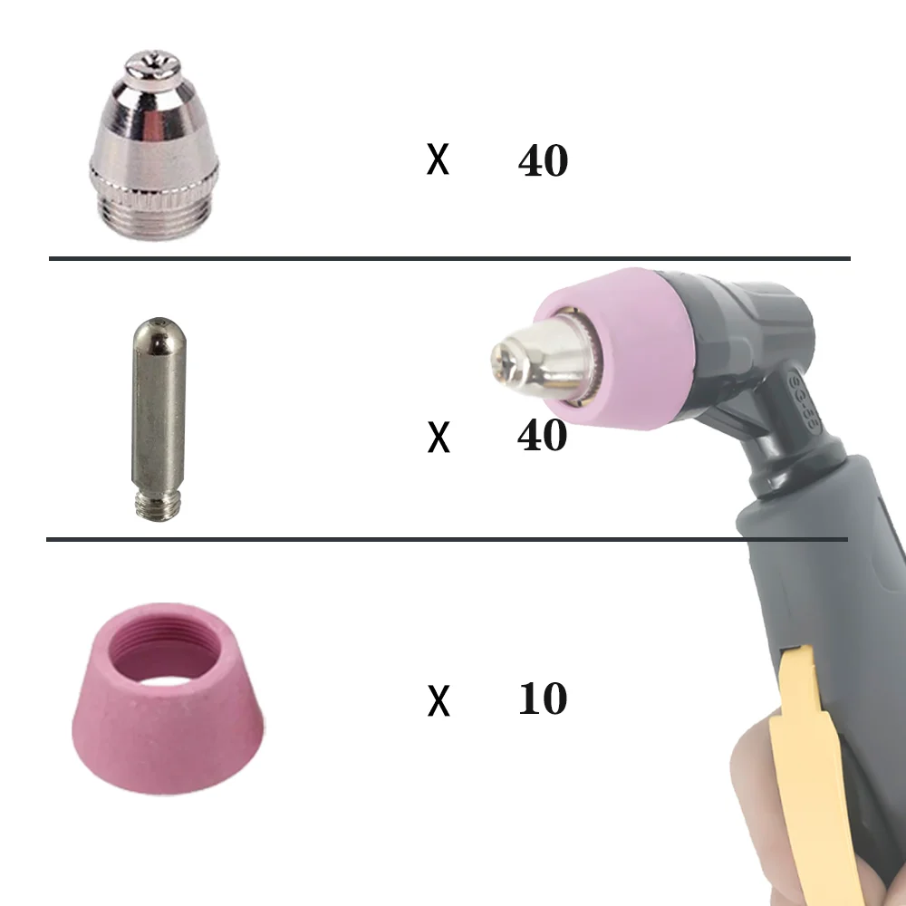 90pcs AG60 Plasma Cutting Machines Consumables Kit Plasma Cutter Nozzle Electrode Cup of AG60