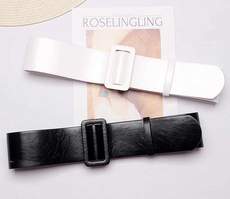 Kleidung zubehör 2020 Neue Frauen Großen Ring Breite Leder Gürtel Für Top Qualität Strap Jeans Feminine Frau Runde Schnalle Gürtel – Detail 4