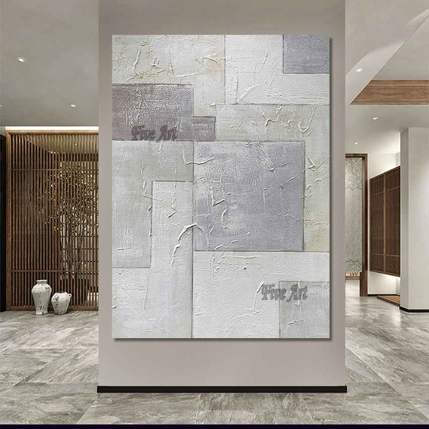 

Framless Light Colors, Handpainted Geometric Abstract Painting Wall Art, Picture, Hotel Custom Artwork, Canvas Home Decoration