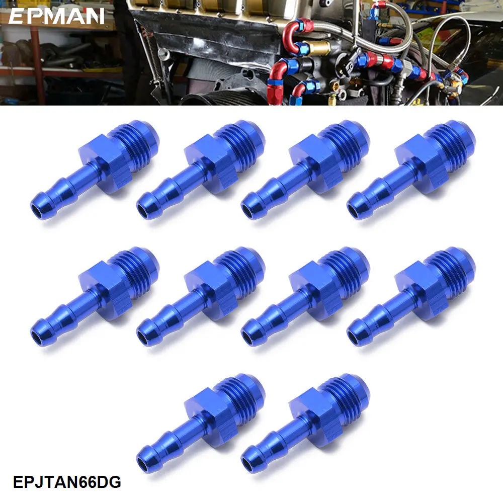 EPMAN 10PCS Aluminum Flare Push On Barb Adapter AN6 Male To 6/25