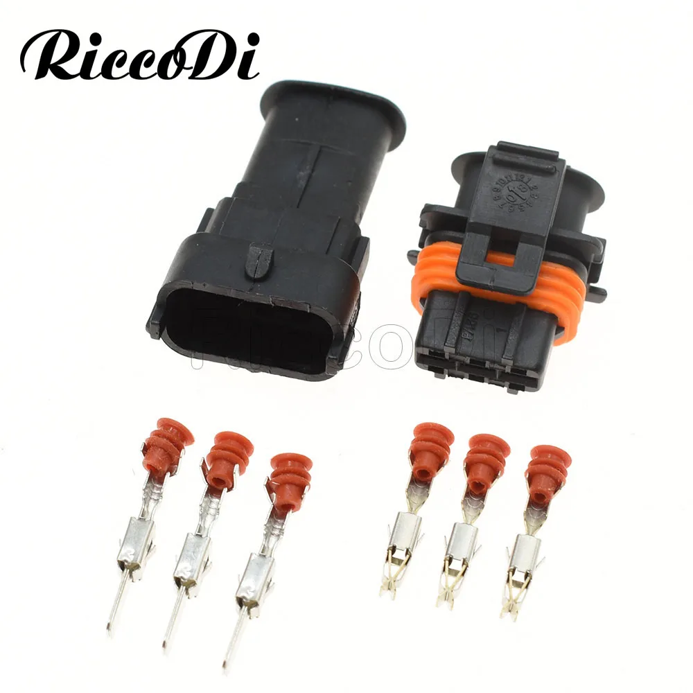 1-20Sets 3Pin Waterproof Automotive Sensor 3.5MM Connector Car Fuel Pressure Female Male Plug For Boschs 1928403110 1928404074