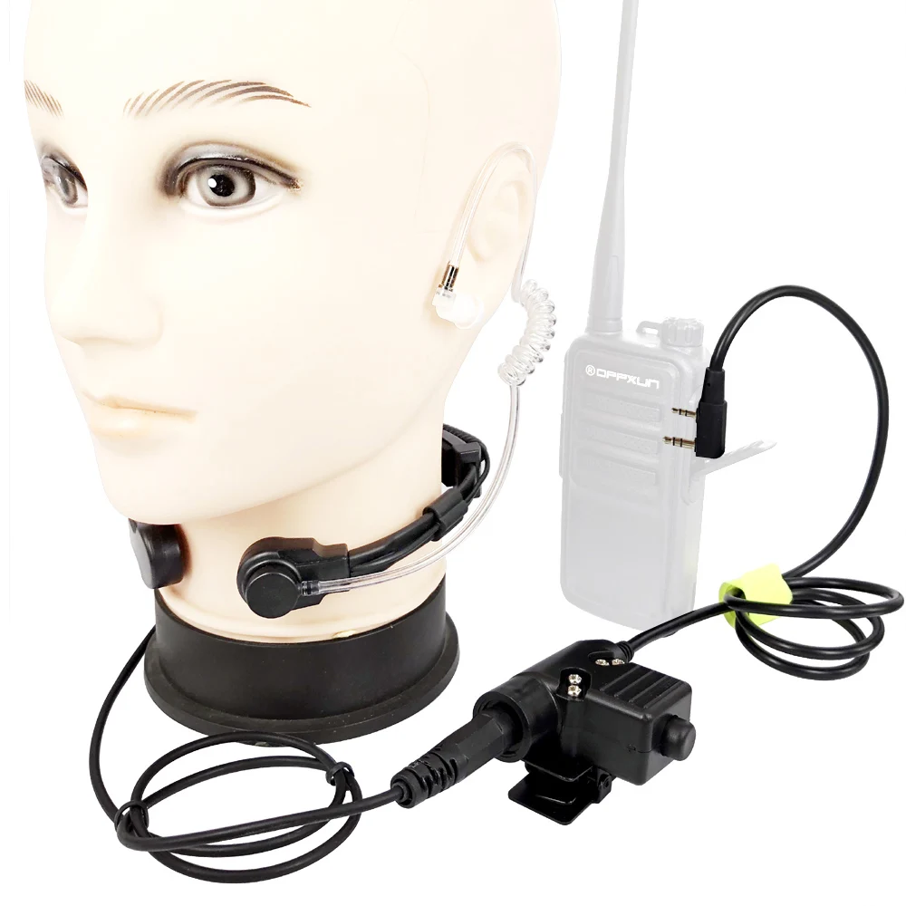 Walkie Talkie Microfoon Heavy Duty U94 Ptt Nek Keel Microfoon Oortelefoon Radio Nato Tactische Headset Voor Baofeng Kenwood Hyt Tyt