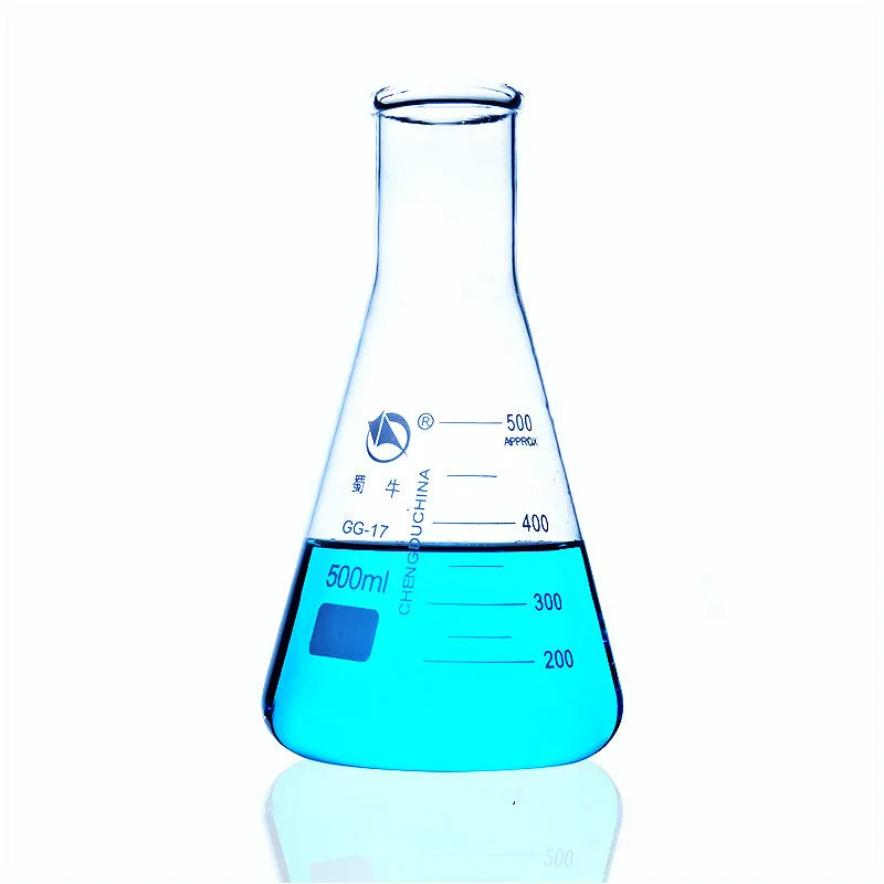 Glass Conical Flask High Borosilicate Glass Erlenmeyer Large Caliber 50ml/100ml/150ml/200ml/250ml/500ml/1000ml 1 / PK