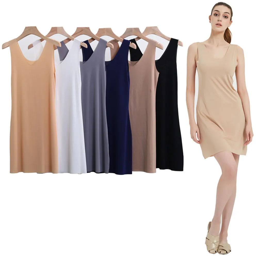 Sexy Sleepwear Ice Silk Nightdress Summer Sleeveless Thin Female Underwear Nighty Home Wear Large Size M-5XL Sleeping Dress